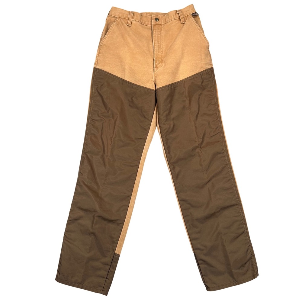 VTG Walls Hunting Pants Mens 32x30 (Fits 28x30) Tan Canvas Nylon Brush Guard USA